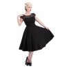 H&R London retro šaty Black Mesh Lace
