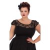 H&R London retro šaty Black Mesh Lace