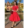 Darlene 50's Style Swing Dress in Red White Polka 3