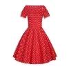 Darlene 50's Style Swing Dress in Red White Polka 7