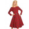 Kostkované retro šaty Highland Check - Red