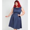 Hepburn Plain Swing Dress Navy 3