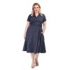 Collectif retro šaty Caterina - Mini Polka Dot - Navy