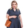 Collectif retro šaty Caterina - Mini Polka Dot - Navy