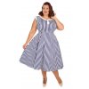 H&R London retro šaty Blue Stripe Hepburn