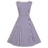 Blue Stripe Hepburn Dress 4