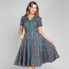 Caterina Lake Check Swing Dress 2