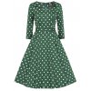 Kylie Green Polka Dot Swing Dress 3