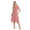 ROW BOAT DATE CHECK SWING DRESS 3