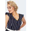 Skylar Stripe Wide Collar Midi Flare Dress 4