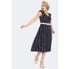 Skylar Stripe Wide Collar Midi Flare Dress 2