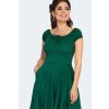 Greta Green Gathered Neckline Flare Dress 3