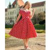 Lily Off The Shoulder Polka Dot Evening Dress Red & White 5
