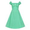 Dolores Green Polka Dot Dress 1