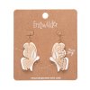 Butterfly Textured Resin Drop Earrings White 2