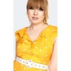 Presley Polka Dot Wide Collar Flare Dress Mustard 4