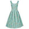 Amanda Scoop Neck Swing Dress in Light Blue Nautical Print 2