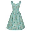 Amanda Scoop Neck Swing Dress in Light Blue Nautical Print 3
