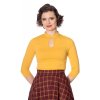 PEEK A BOO MANDARIN COLLAR TOP Mustard 3