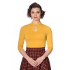PEEK A BOO MANDARIN COLLAR TOP Mustard 2