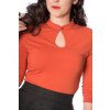 PEEK A BOO MANDARIN COLLAR TOP Rust 4