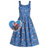 Amanda Swing Dress in Blue with Red Panda 1