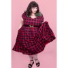 Lily Red Tartan Off Shoulder Swing Dress 7