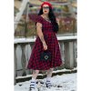 Lily Red Tartan Off Shoulder Swing Dress 9