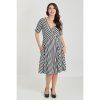 Matilda Black & White Striped Knit Wrap Dress 2