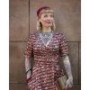 Matilda in Library Book & Cat Knit Wrap Dress 2