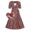Matilda in Library Book & Cat Knit Wrap Dress 5