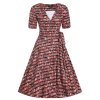 Matilda in Library Book & Cat Knit Wrap Dress 6