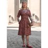 Matilda in Library Book & Cat Knit Wrap Dress 1