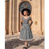 Lily Off Shoulder Black & White Gingham Swing Dress 9