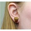 Acorn Stud Earrings Brown