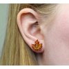 Maple Leaf stud Earrings Orange