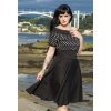 Darlene 50's Style Swing Dress in Black White Polka 5