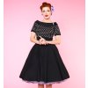 Darlene 50's Style Swing Dress in Black White Polka 2