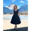 Lily Off Shoulder 50's Inspired Evening Dress in Black 11