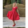 Lily Red Tartan Off Shoulder Swing Dress 91