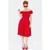 Greta Red Gathered Neckline Flare Dress 2