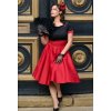 Darlene 50's Style Swing Dress in Black and Burgundy Red 7