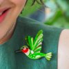 The Riveting Ruby Throated Hummingbird Brooch 2