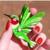 The Riveting Ruby Throated Hummingbird Brooch 1