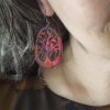 EEDB111 Tree Drop Earrings – Maroon