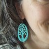 EEDB115 Tree Drop Earrings – Teal