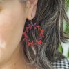 EEDB116 Wreath Drop Earrings – Maroon (1)