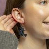 EEDG101 Flying Witch Drop Earrings Black