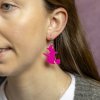EEDG102 Flying Witch Drop Earrings Pink