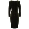 H&R London Carmen Velvet Pencil Dress - Green